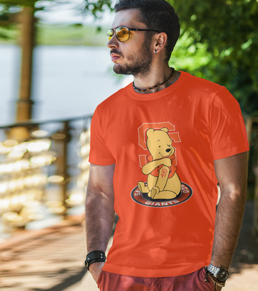 San Francisco Giants Winnie The Pooh Sitting With SF T-Shirt