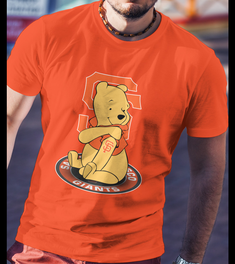 San Francisco Giants Winnie The Pooh Sitting With SF T-Shirt