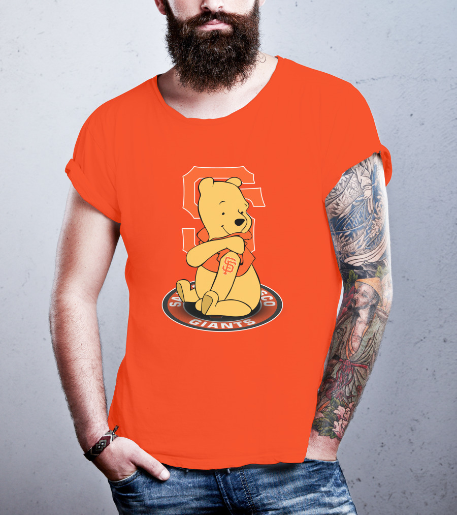 San Francisco Giants Winnie The Pooh Sitting With SF T-Shirt