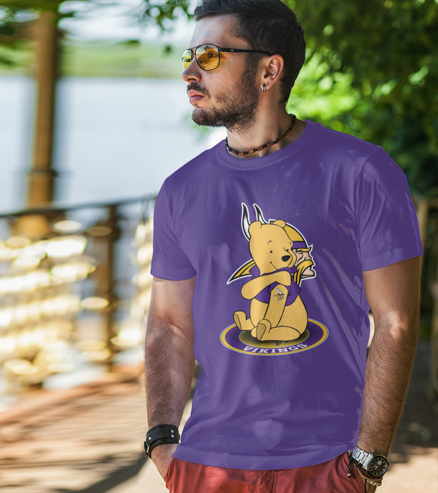 Winnie The Pooh Minnesota Vikings Crossover Fans T-Shirt
