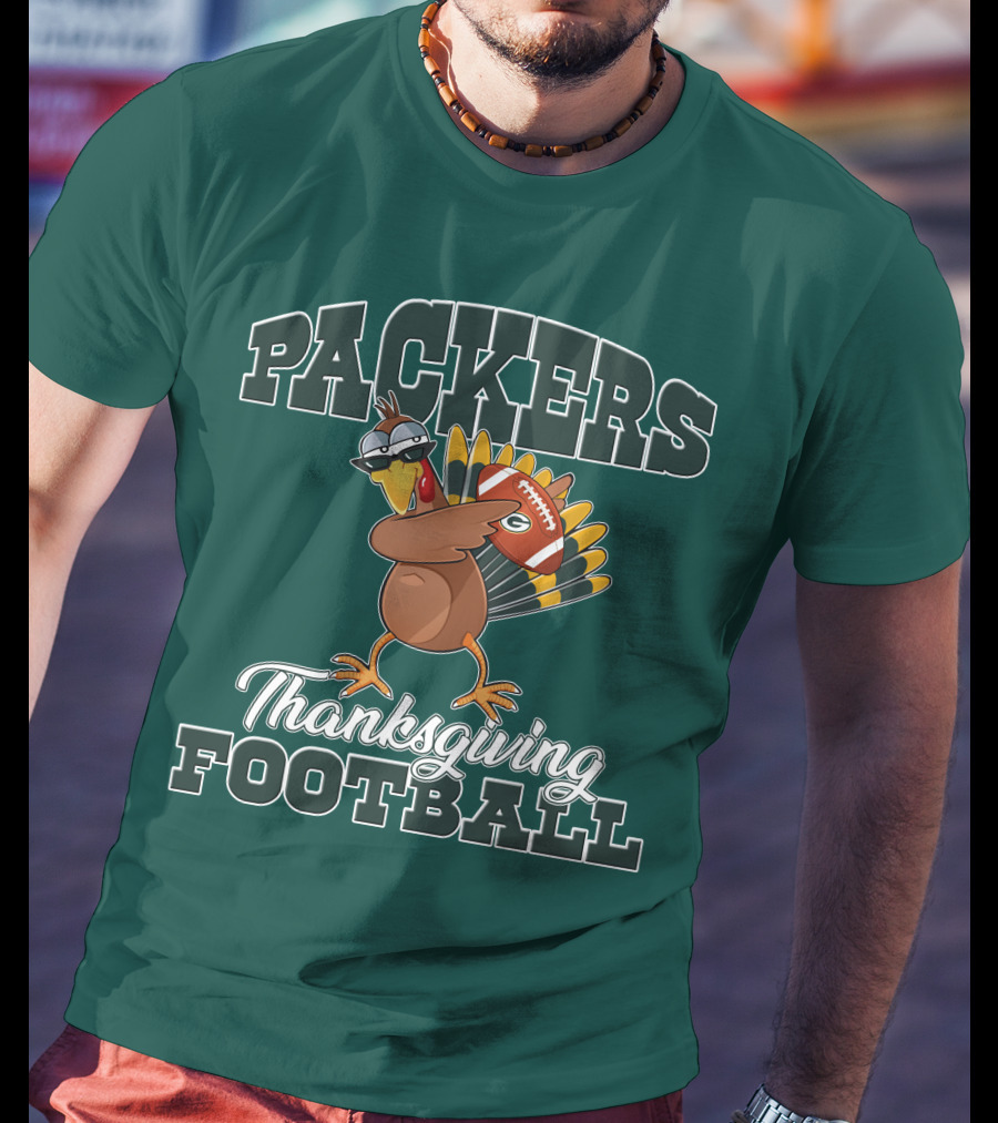 Packers Thanksgiving Football Turkey With Sunglasses T-Shirt