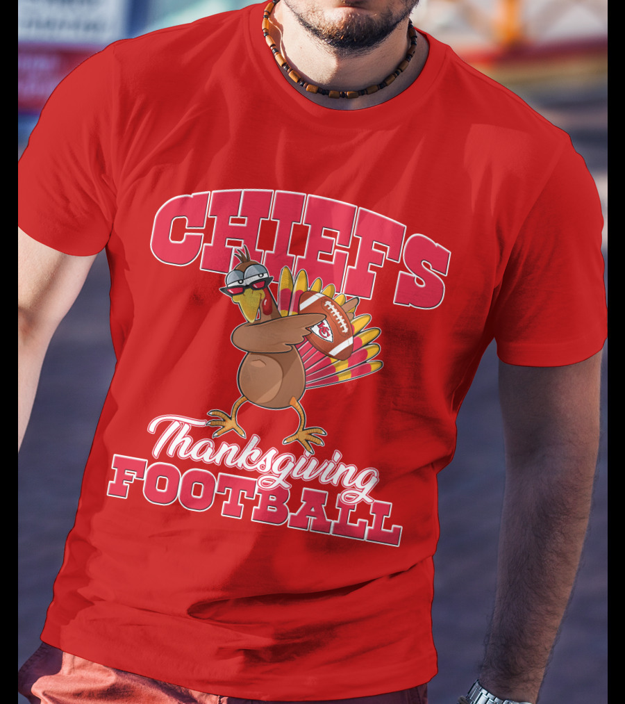 Chiefs Thanksgiving Football Turkey Holding Football T-Shirt