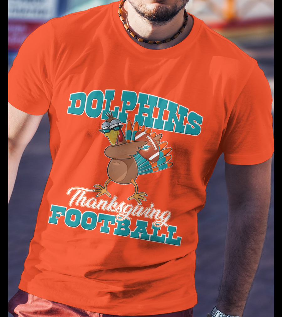 Dolphins Thanksgiving Football Turkey T-Shirt