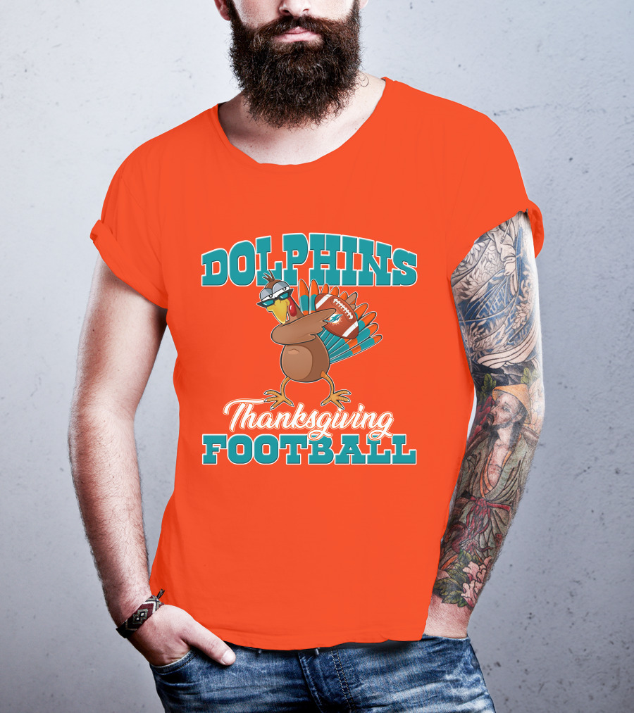 Dolphins Thanksgiving Football Turkey T-Shirt