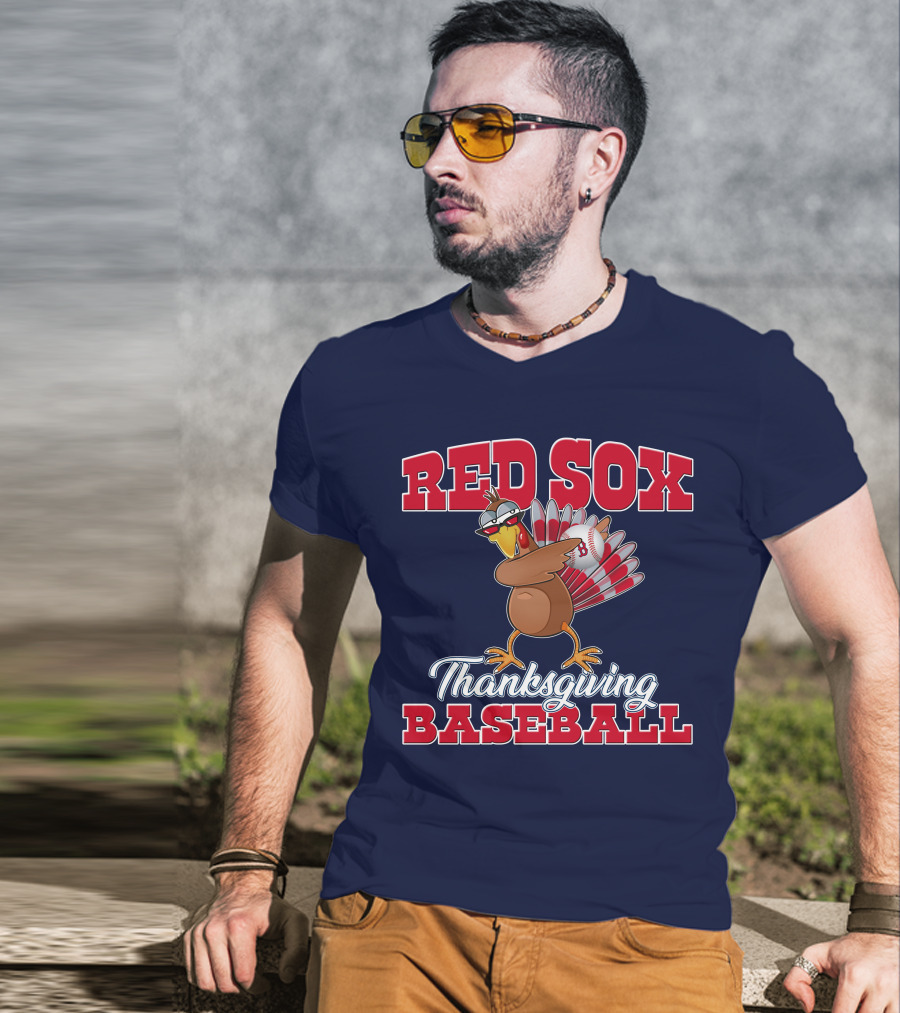 Red Sox Thanksgiving Baseball Turkey T-Shirt