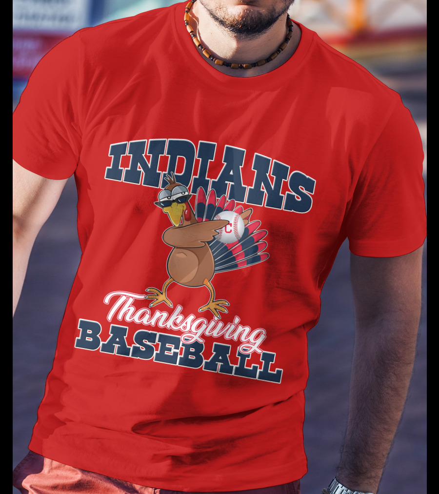Indians Thanksgiving Baseball Turkey T-Shirt