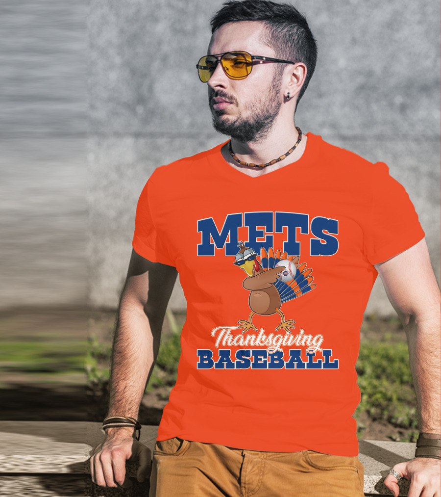 Mets Thanksgiving Baseball Turkey T-Shirt