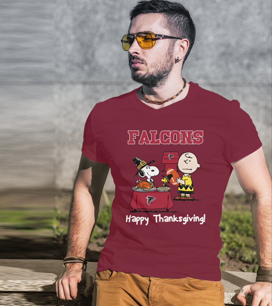 Falcons Snoopy Charlie Brown Thanksgiving Football Peanuts T-Shirt