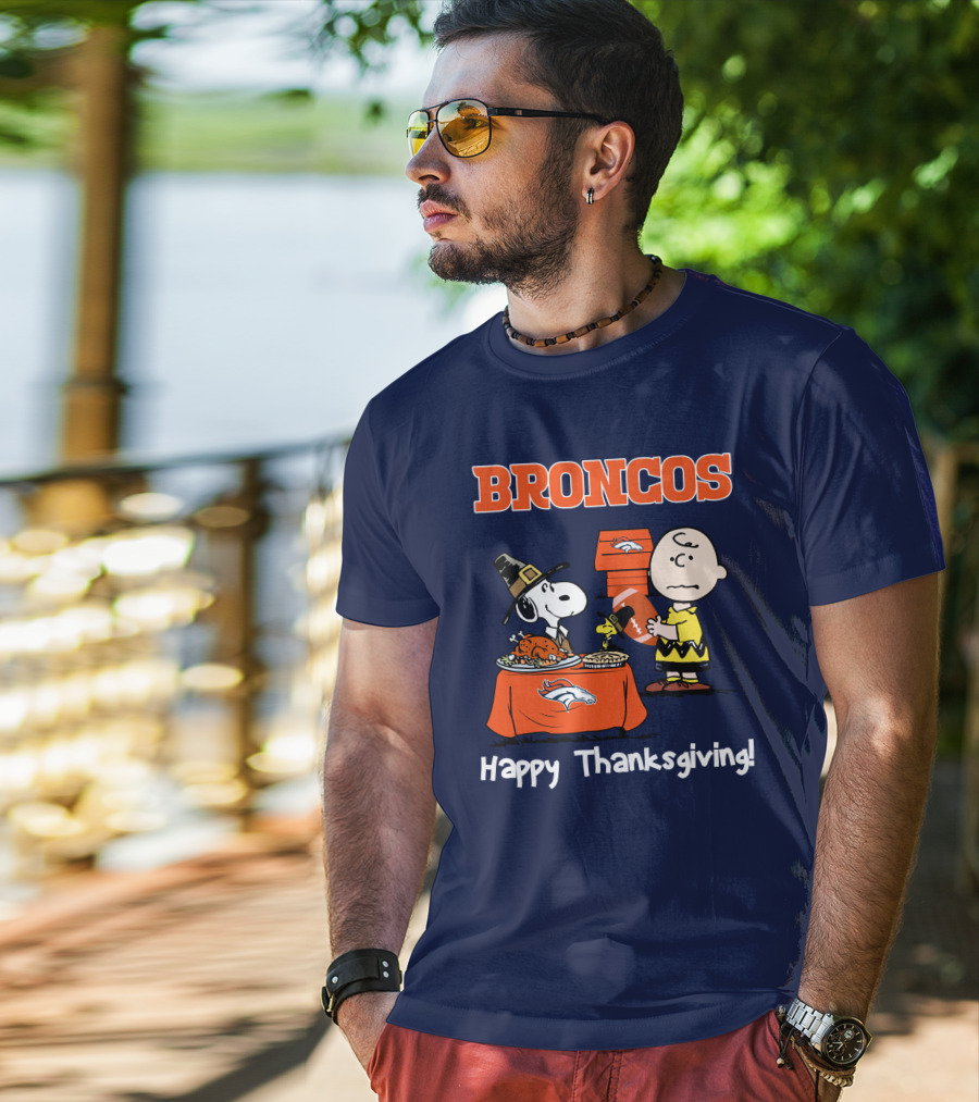 Broncos Snoopy Charlie Brown Thanksgiving T-Shirt