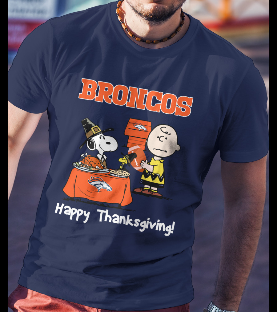 Broncos Snoopy Charlie Brown Thanksgiving T-Shirt