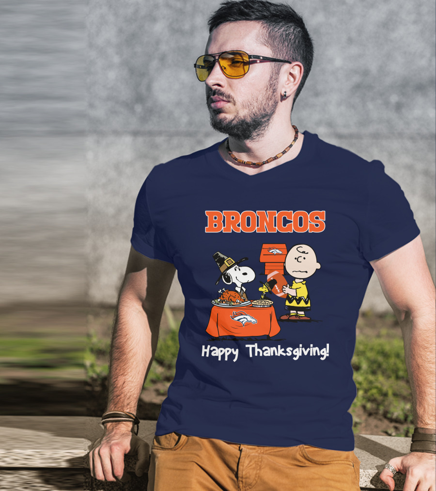 Broncos Snoopy Charlie Brown Thanksgiving T-Shirt