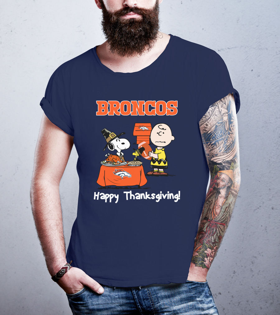 Broncos Snoopy Charlie Brown Thanksgiving T-Shirt