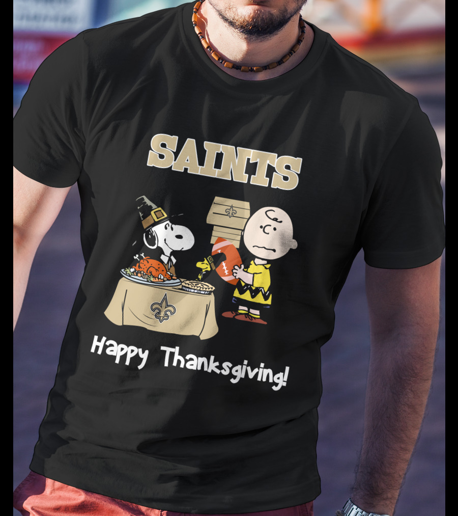 SAINTS New Orleans Happy Thanksgiving Snoopy T-Shirt