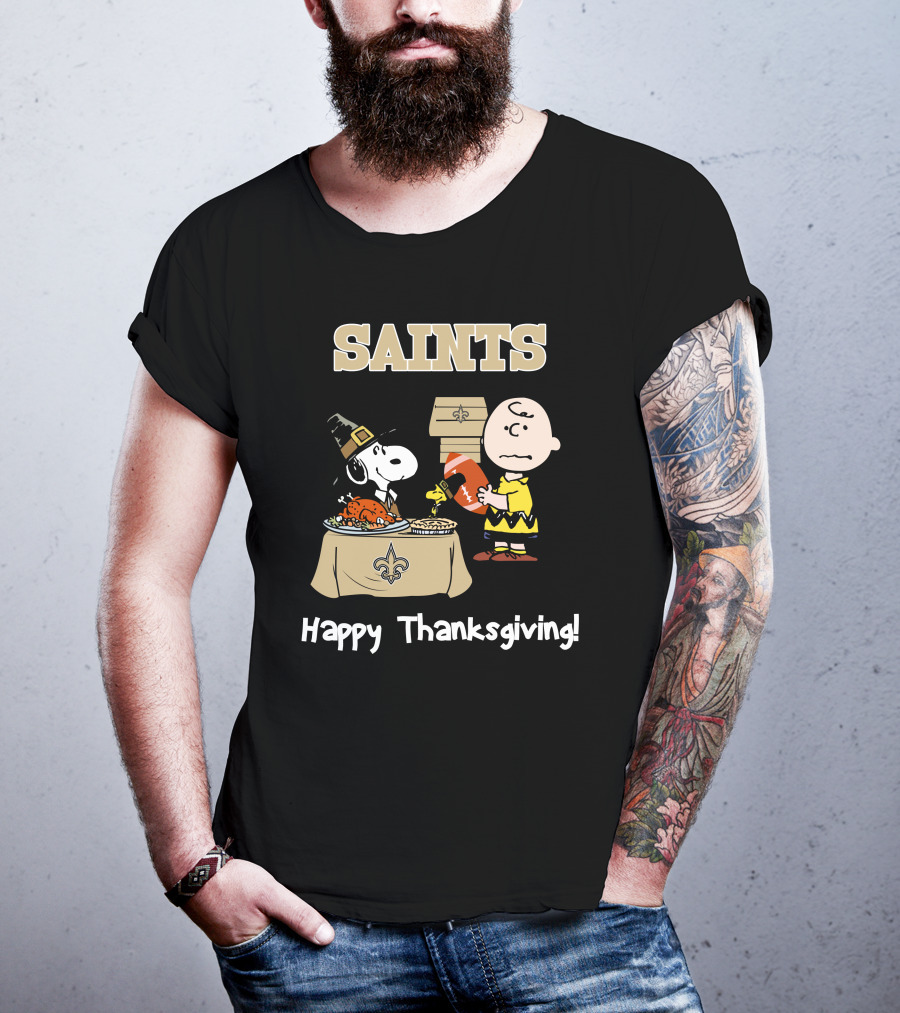 SAINTS New Orleans Happy Thanksgiving Snoopy T-Shirt