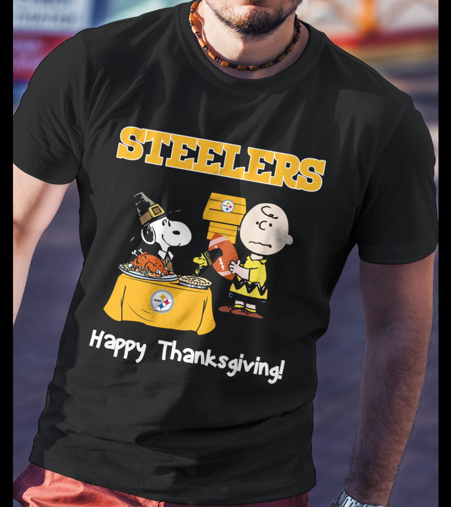 Steelers Snoopy Charlie Brown Happy Thanksgiving T-Shirt