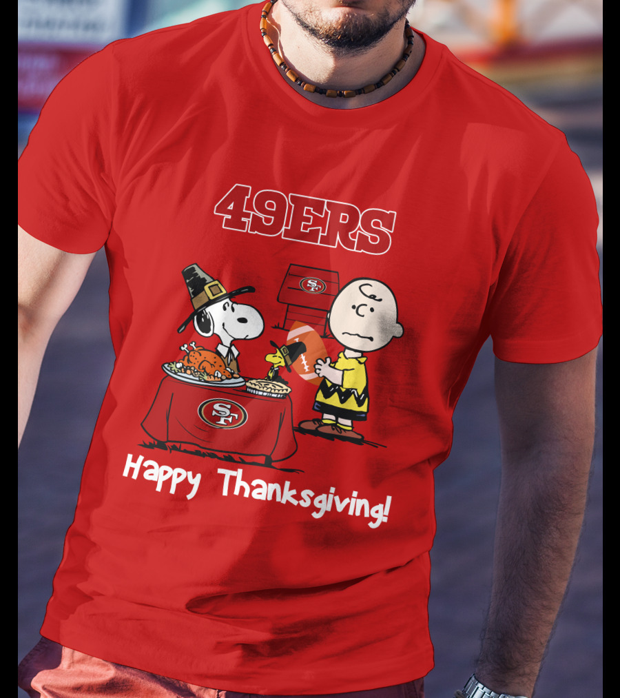 49ers Snoopy And Charlie Brown Thanksgiving T-Shirt