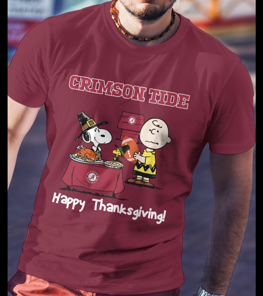 Crimson Tide Snoopy And Charlie Brown Thanksgiving T-Shirt