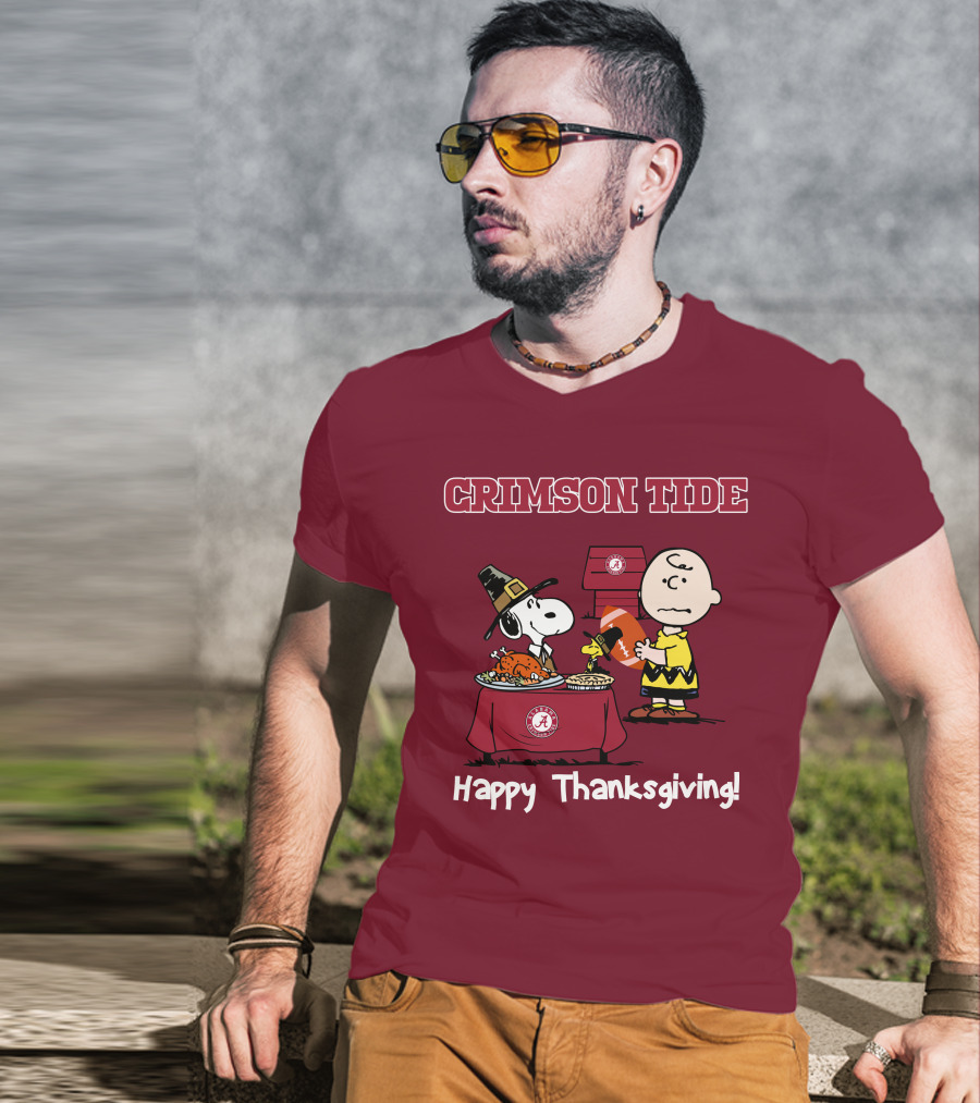 Crimson Tide Snoopy And Charlie Brown Thanksgiving T-Shirt