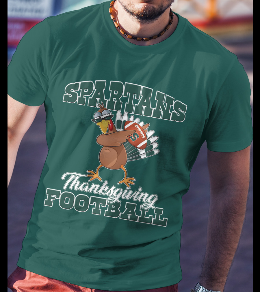 Spartans Thanksgiving Football Turkey Michigan State T-Shirt