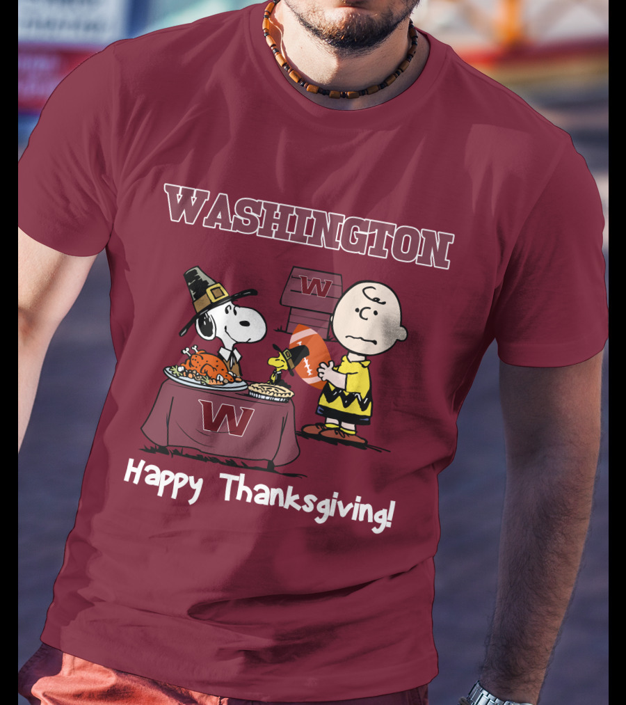Washington Snoopy Thanksgiving Football Charlie Brown T-Shirt