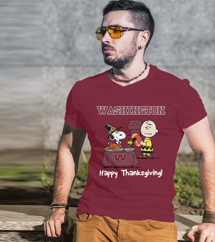 Washington Snoopy Thanksgiving Football Charlie Brown T-Shirt