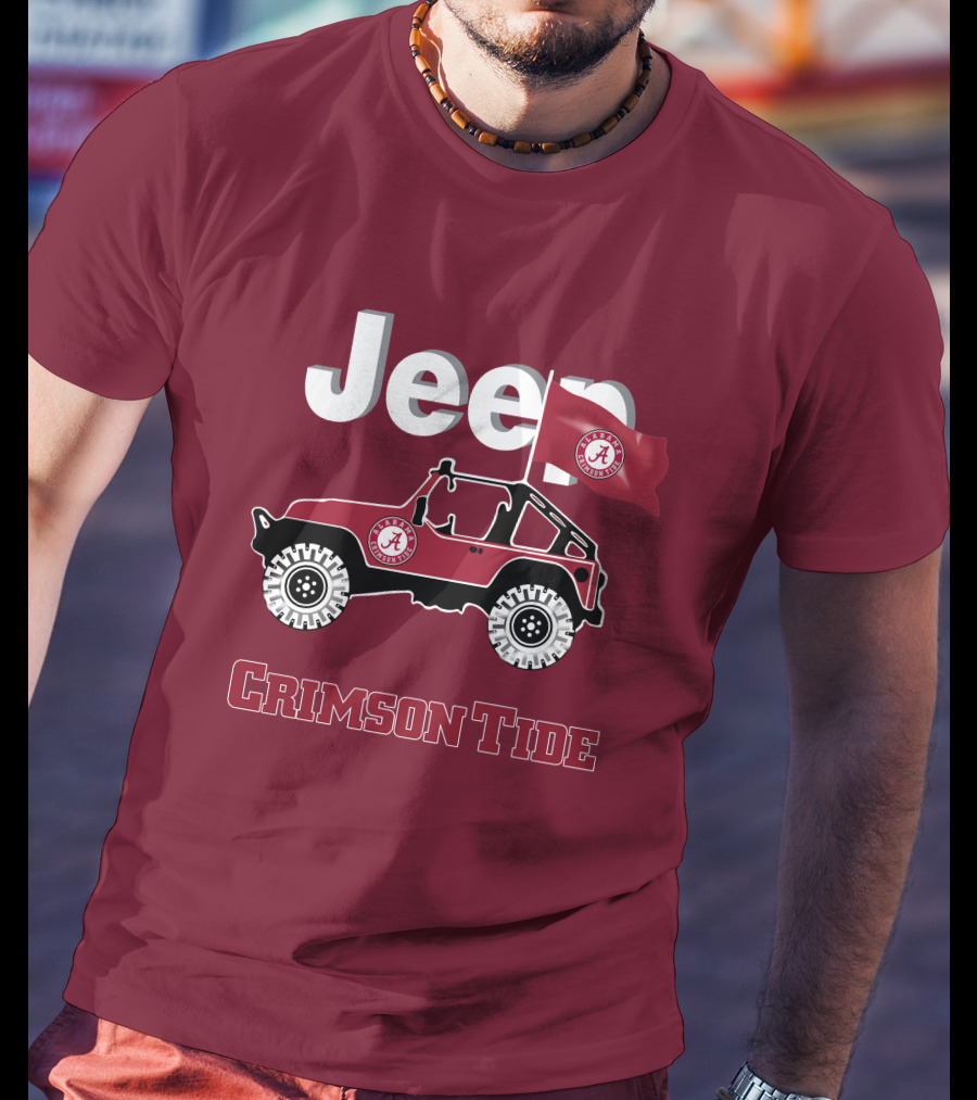 Jeep Alabama Crimson Tide Flag T-Shirt