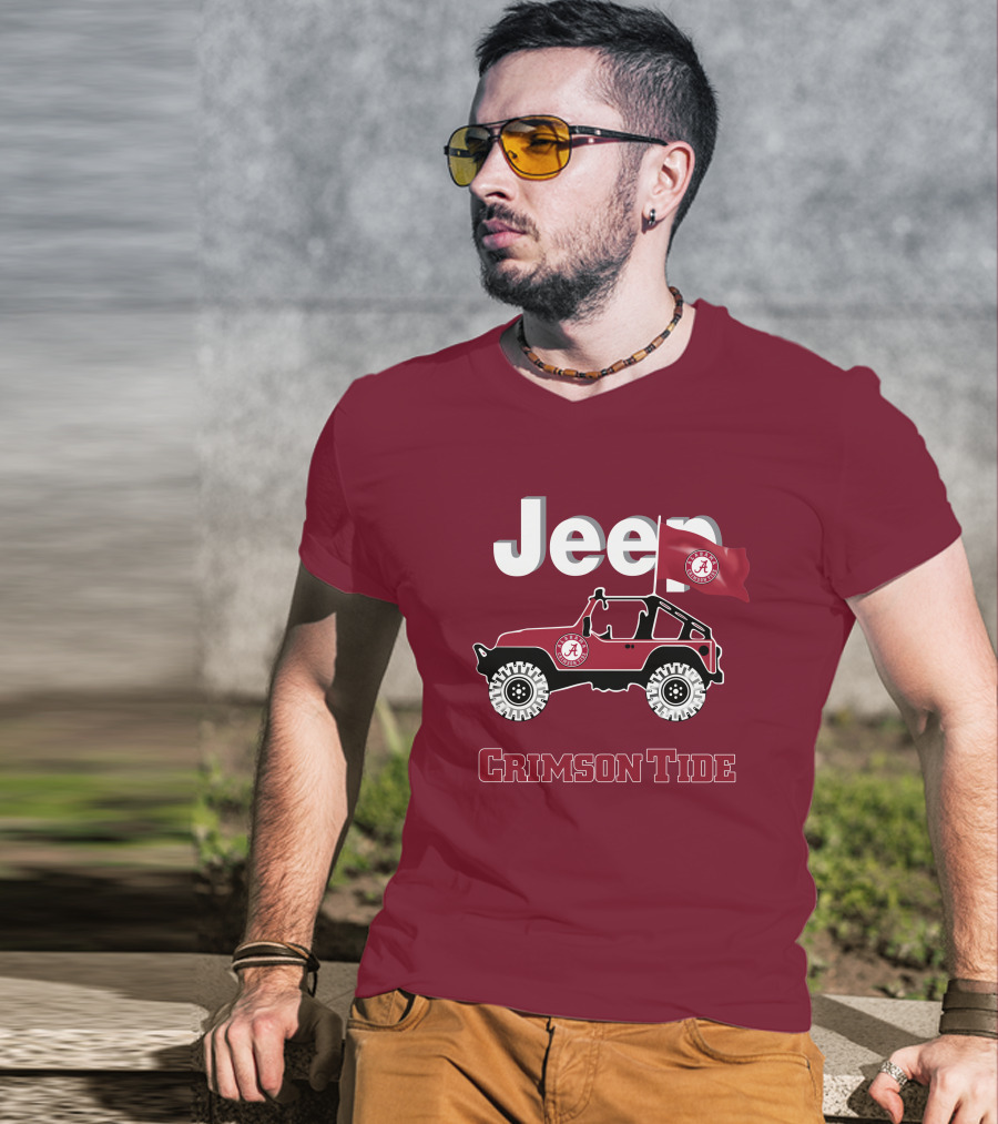 Jeep Alabama Crimson Tide Flag T-Shirt