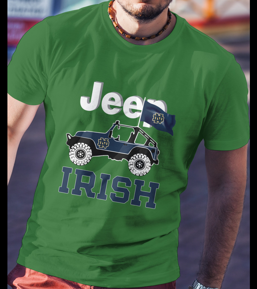 Jeep Notre Dame Fighting Irish Flag T-Shirt