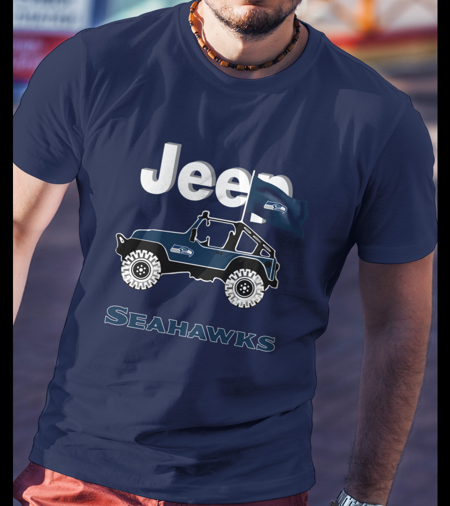 Jeep Seattle Seahawks Graphic Flag T-Shirt