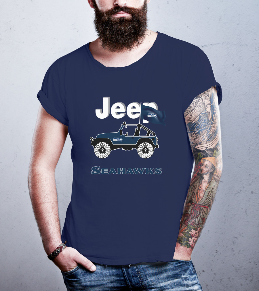 Jeep Seattle Seahawks Graphic Flag T-Shirt