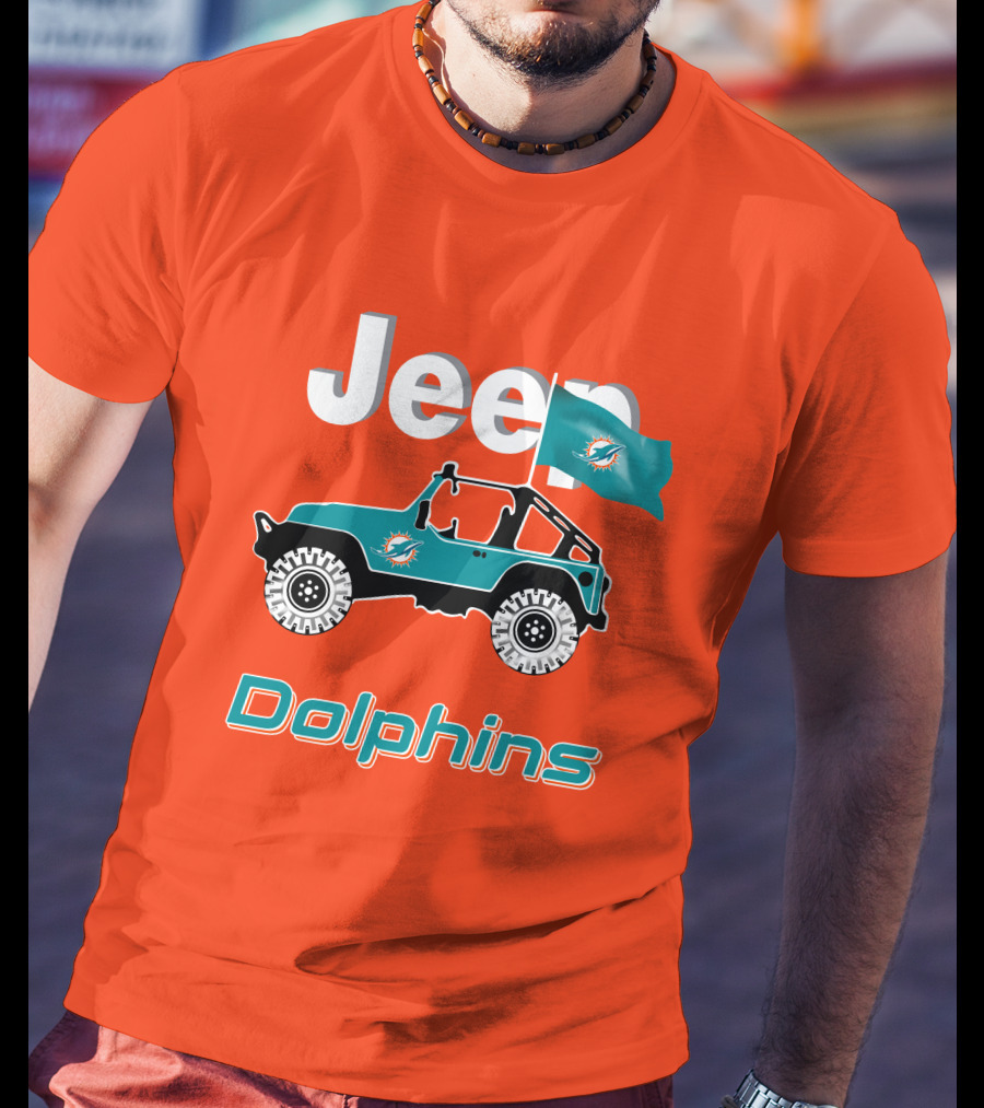 Jeep Dolphins Miami Flag Adventure T-Shirt