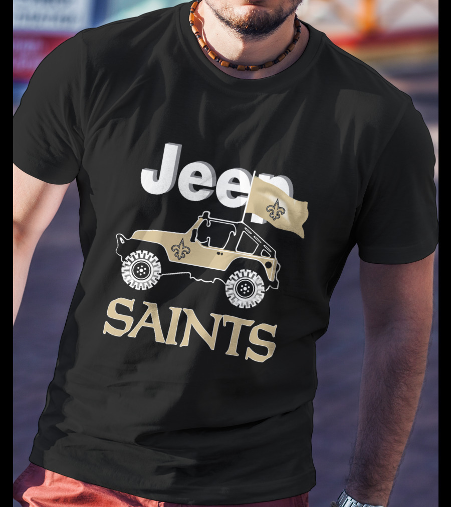 Jeep Saints New Orleans Fleur-De-Lis Flag T-Shirt
