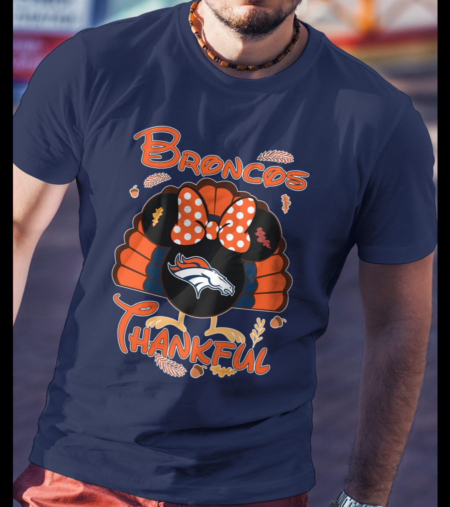 Broncos Thankful Denver Minnie Thanksgiving T-Shirt
