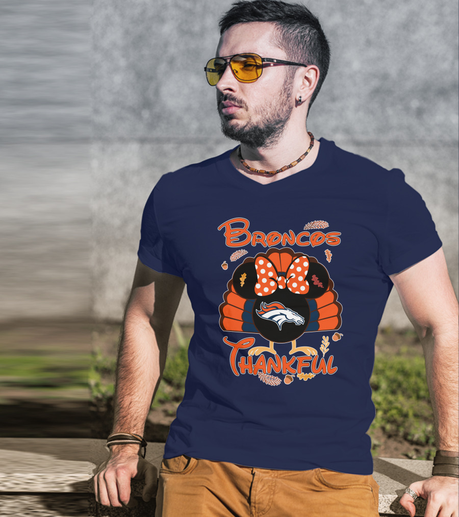 Broncos Thankful Denver Minnie Thanksgiving T-Shirt