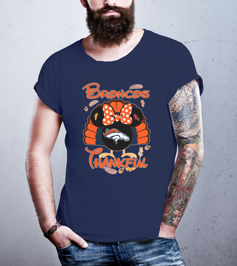 Broncos Thankful Denver Minnie Thanksgiving T-Shirt
