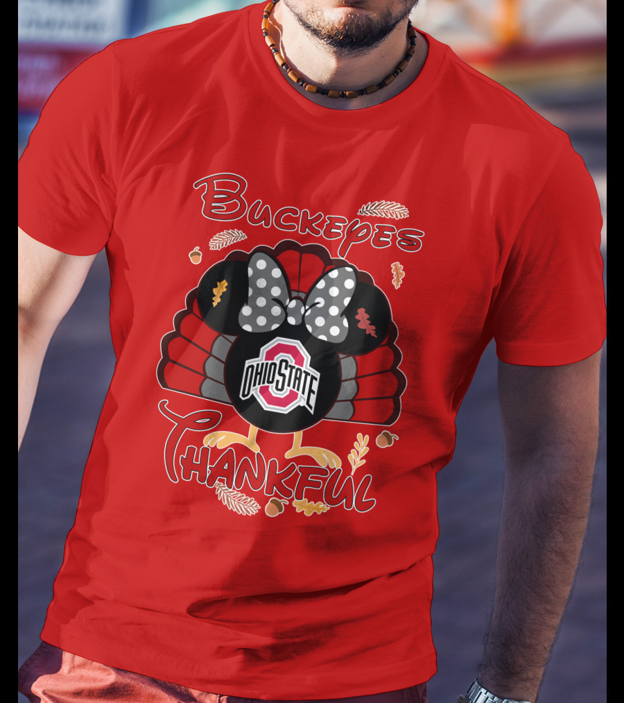 Buckeyes Thankful Ohio State Minnie Thanksgiving T-Shirt