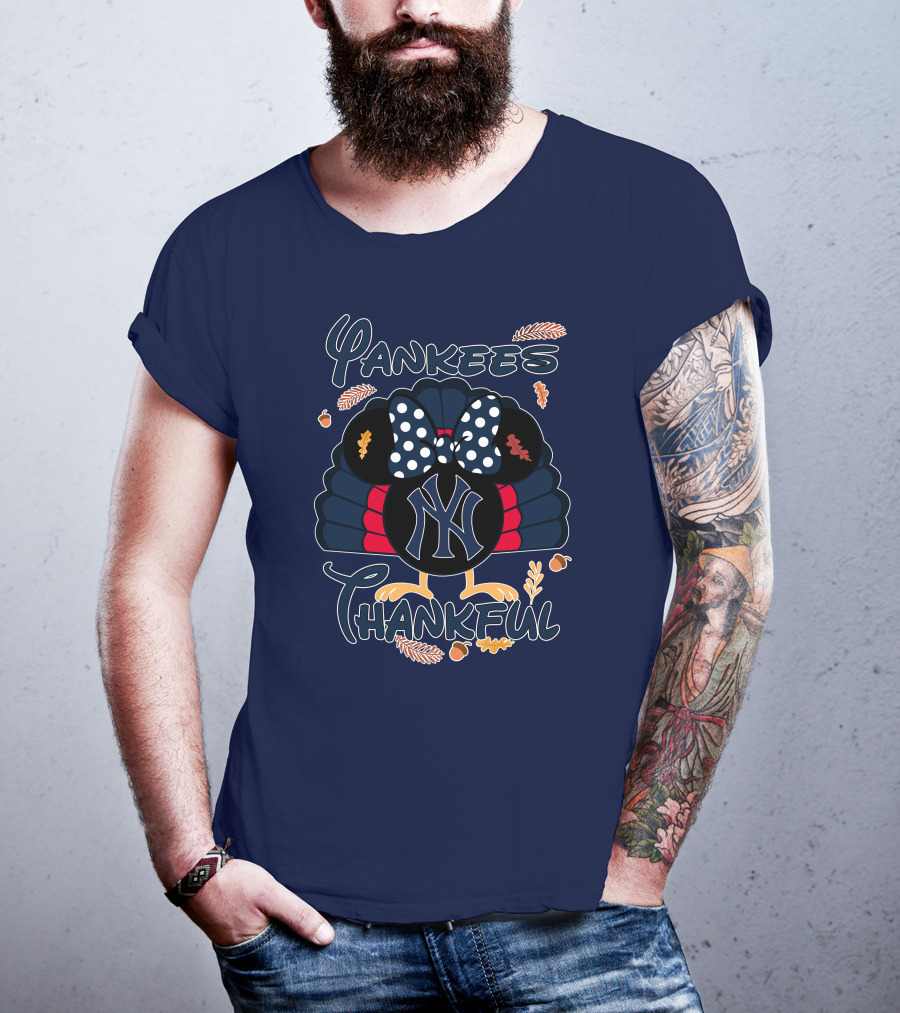 Yankees Thankful Minnie Thanksgiving T-Shirt