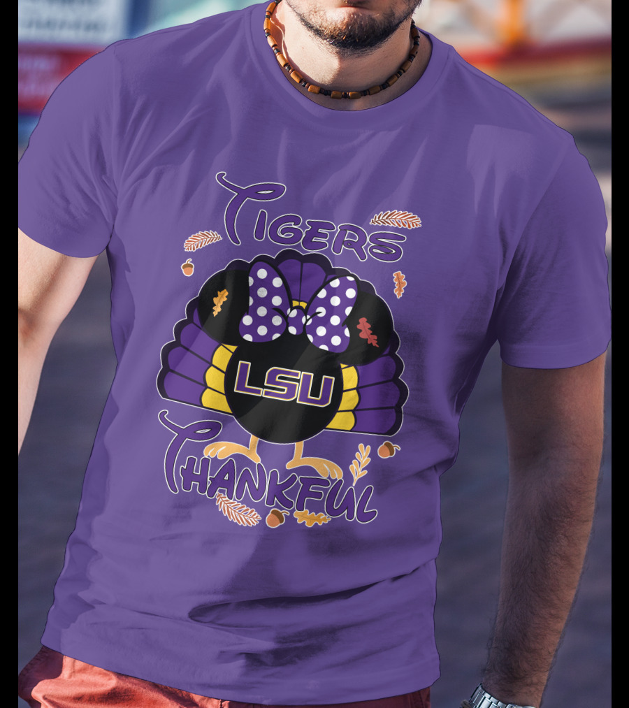 LSU Tigers Thankful Minnie Thanksgiving T-Shirt