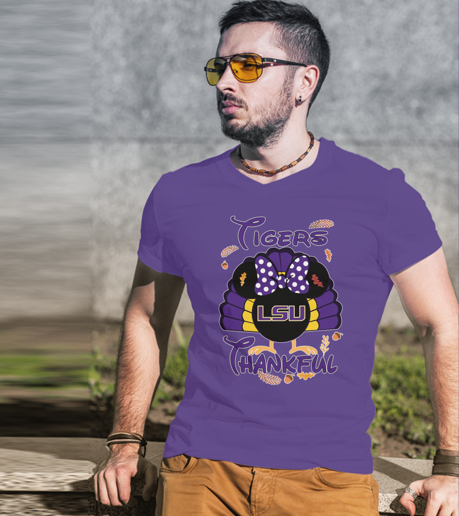 LSU Tigers Thankful Minnie Thanksgiving T-Shirt