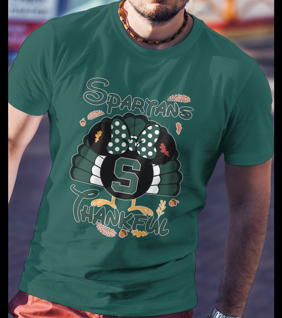 Spartans Thankful Thanksgiving Minnie Michigan State T-Shirt