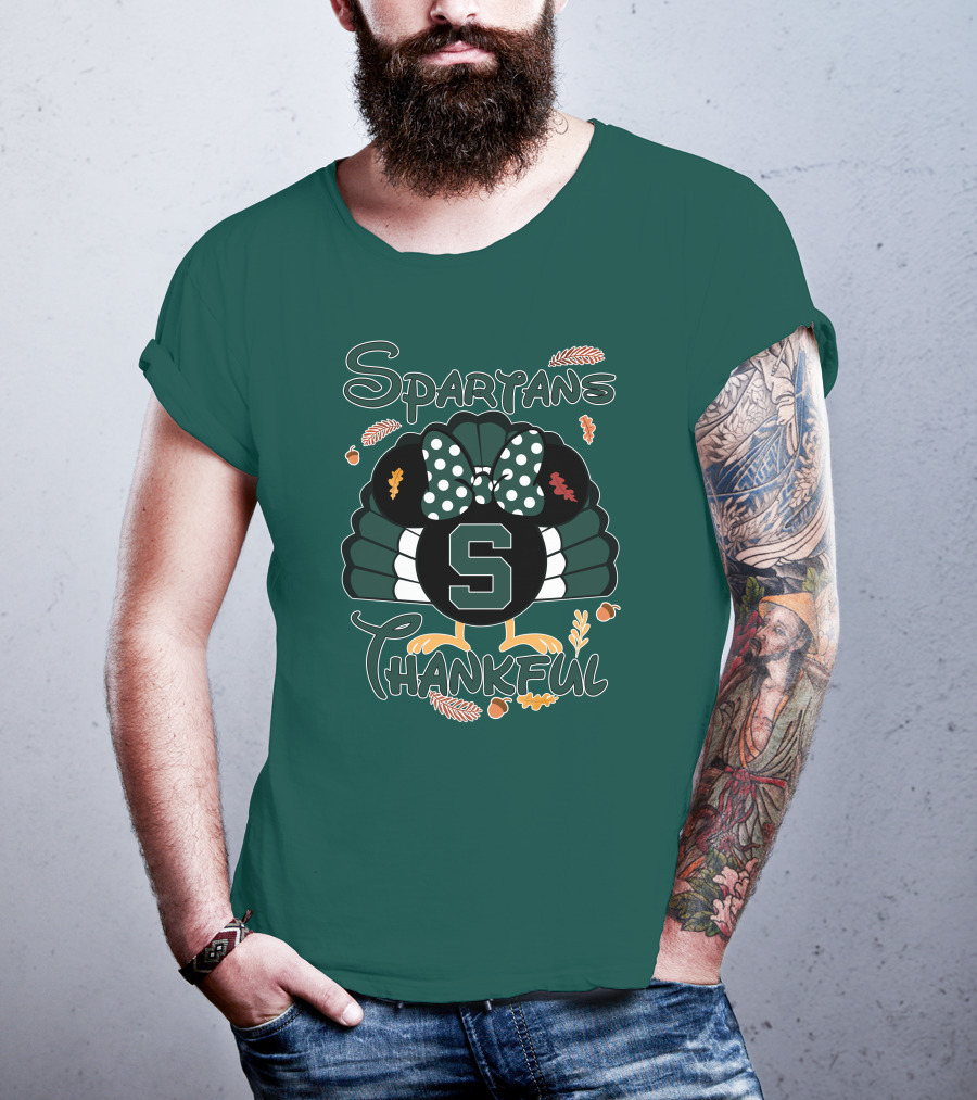Spartans Thankful Thanksgiving Minnie Michigan State T-Shirt