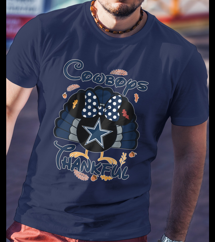 Cowboys Thankful Minnie Turkey Dallas Thanksgiving T-Shirt