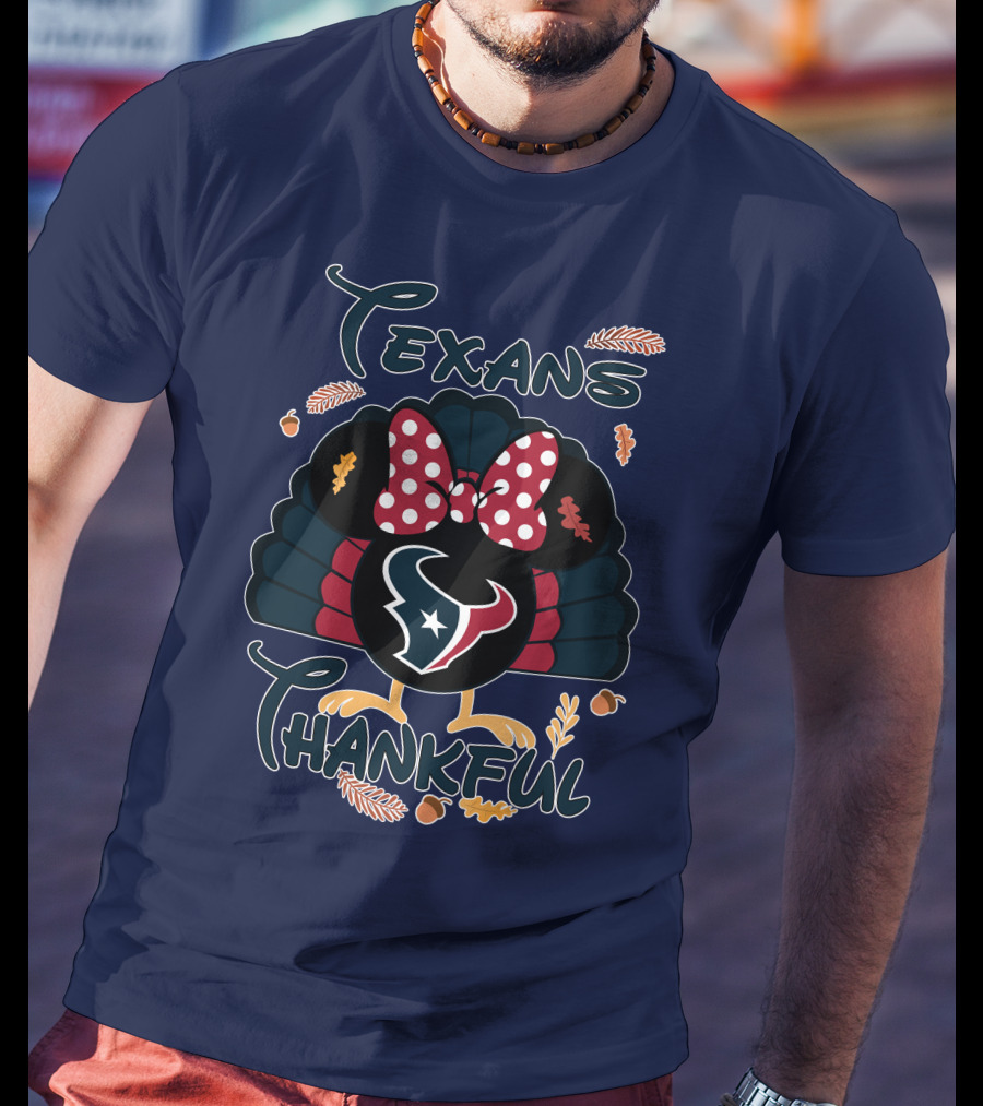 Texans Thankful Minnie Thanksgiving Turkey T-Shirt