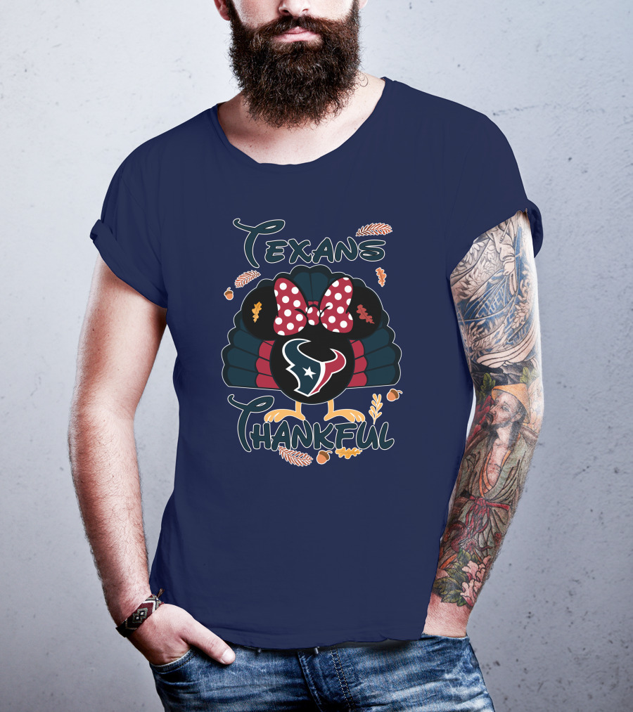 Texans Thankful Minnie Thanksgiving Turkey T-Shirt