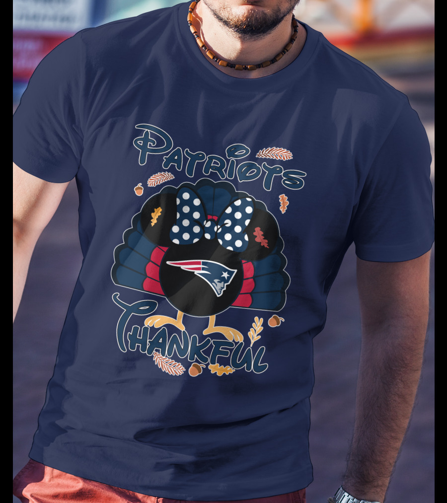 Patriots Thankful Thanksgiving Minnie Turkey T-Shirt