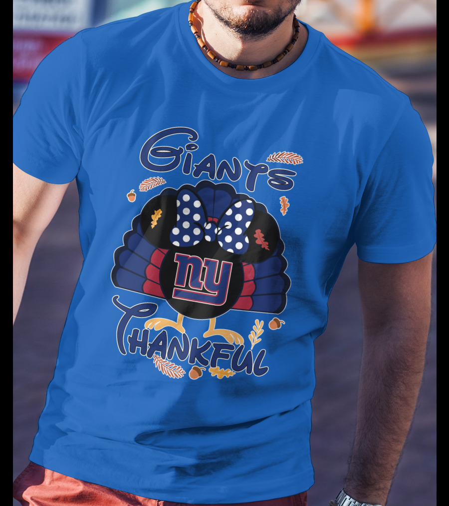 Giants Thankful New York Turkey Minnie Bow T-Shirt