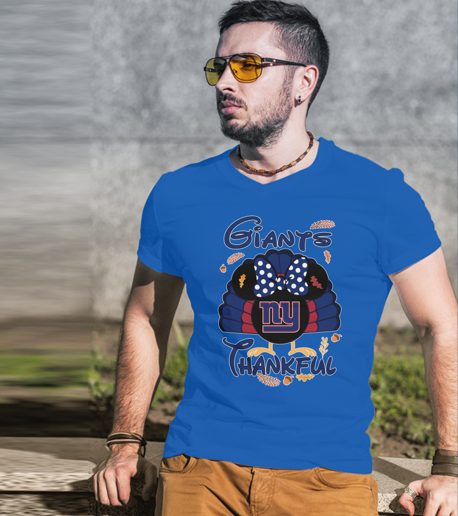 Giants Thankful New York Turkey Minnie Bow T-Shirt