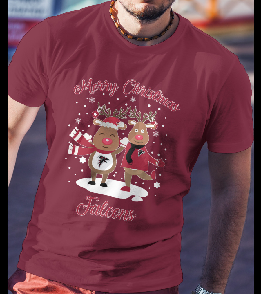 Merry Christmas Atlanta Falcons Reindeer T-Shirt