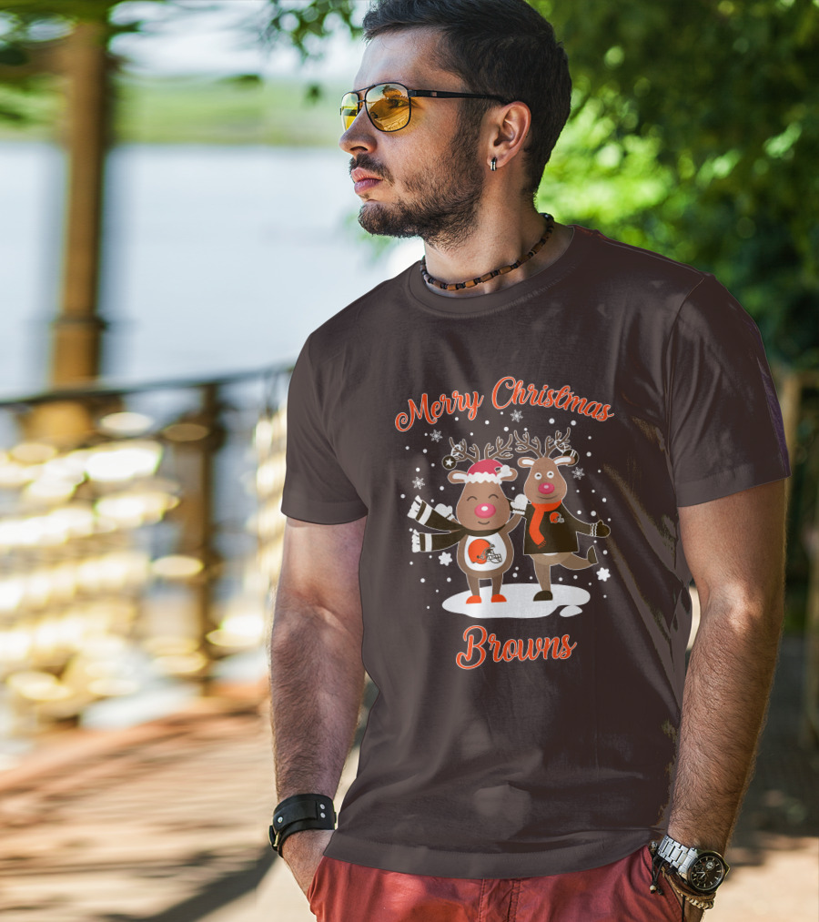Merry Christmas Cleveland Browns Reindeer T-Shirt