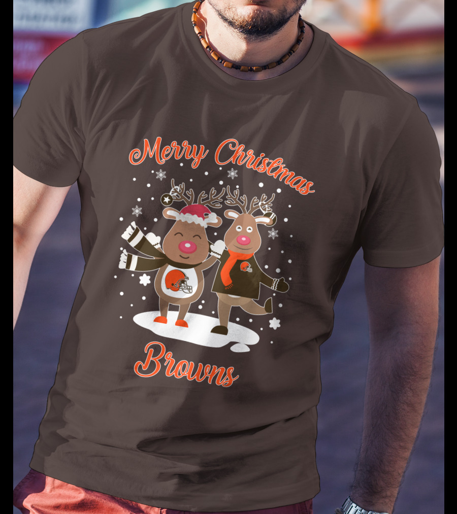 Merry Christmas Cleveland Browns Reindeer T-Shirt